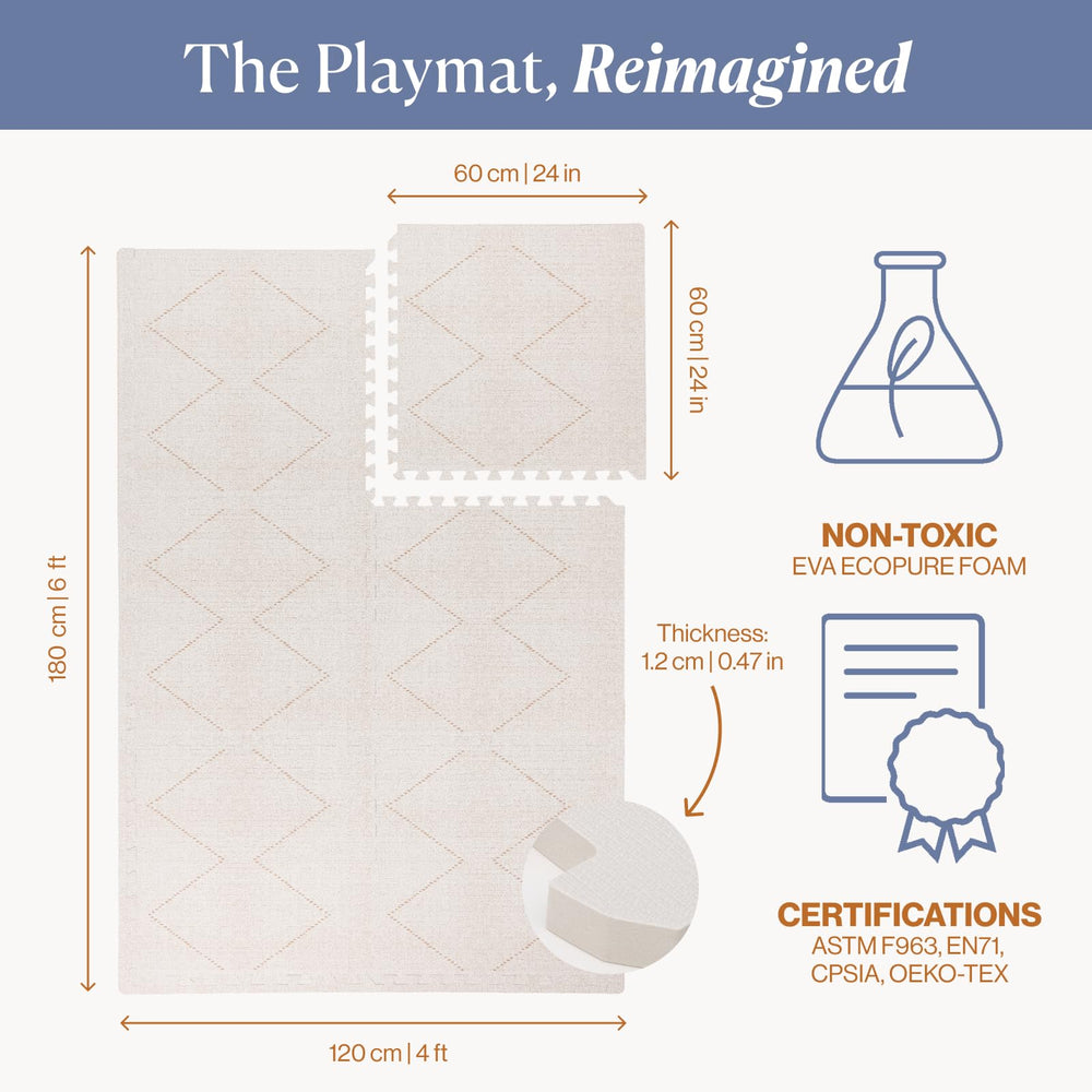 Toddlekind Playmat off-white meets safety standards and is free from harmful chemicals.