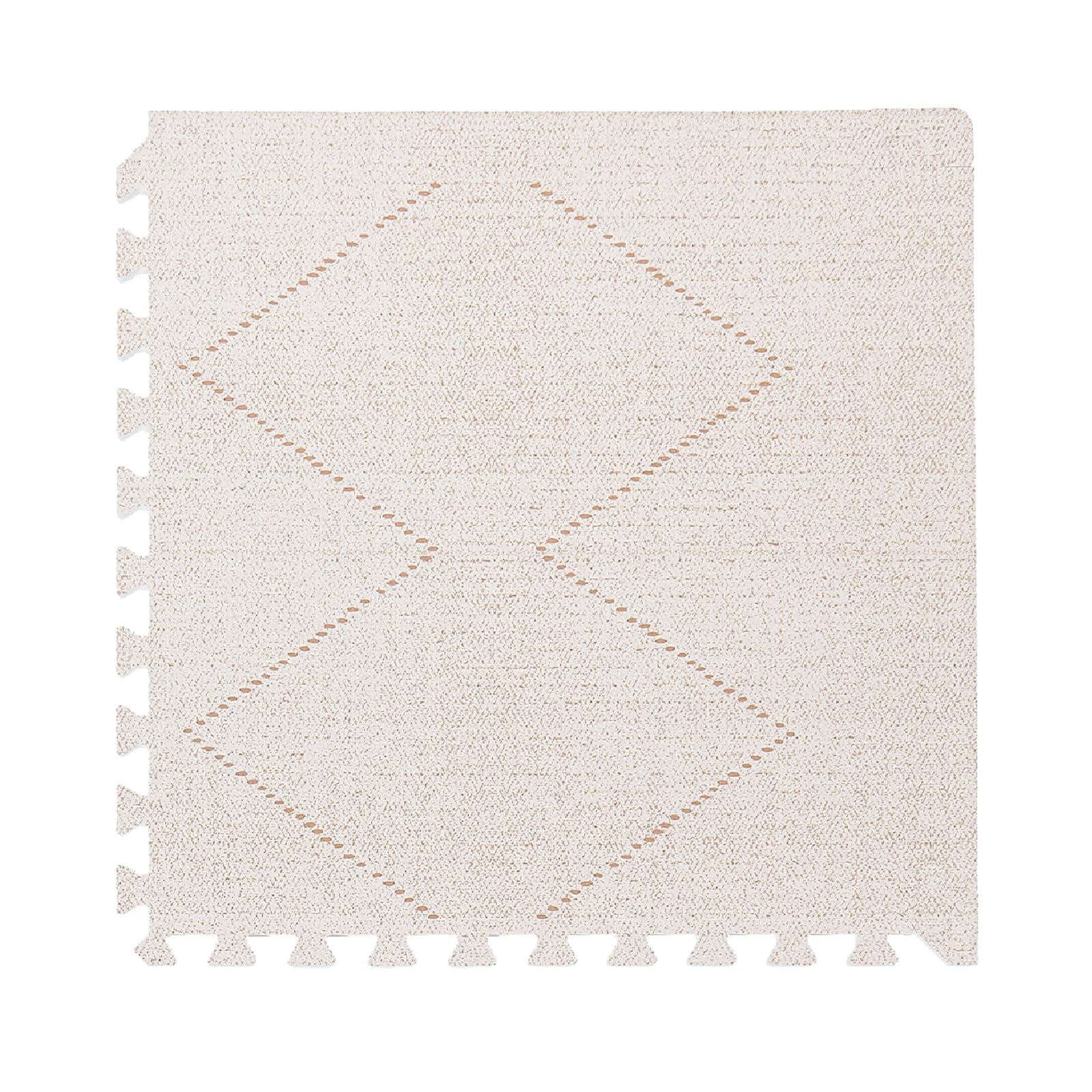 Toddlekind Playmat off-white tiles assembled create a soft, safe play area for babies.