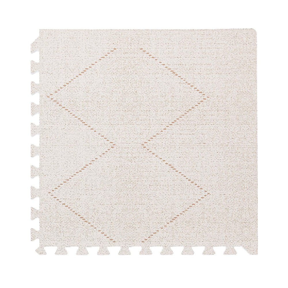 Toddlekind Playmat off-white tiles assembled create a soft, safe play area for babies.