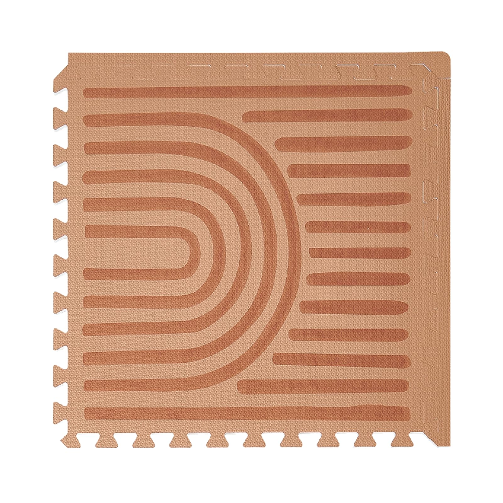 Toddlekind Playmat Rustic Tan area rug look supports safe tummy time on a soft surface.