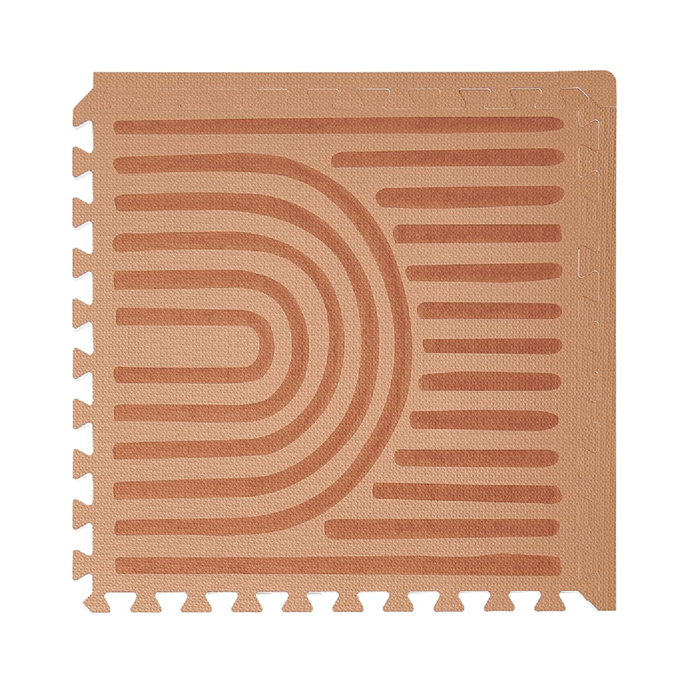 Toddlekind Playmat Rustic Tan area rug look supports safe tummy time on a soft surface.
