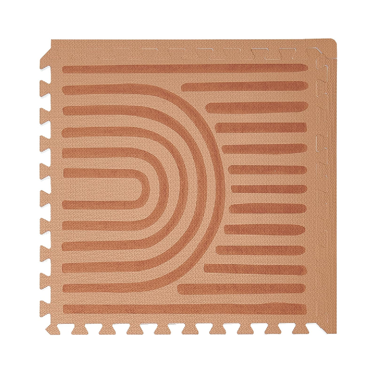 Toddlekind Playmat Rustic Tan area rug look supports safe tummy time on a soft surface.