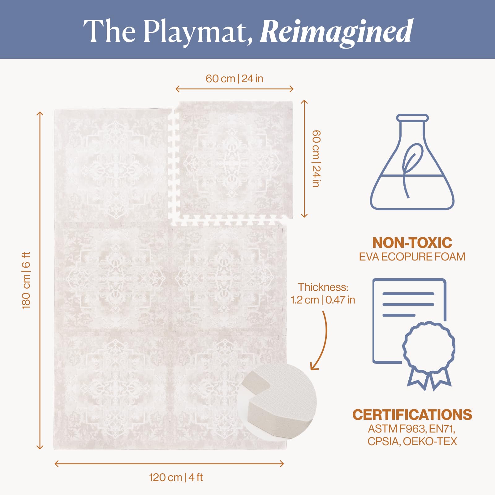 Toddlekind playmat tummy-time-movement provides a soft base for early exploration.