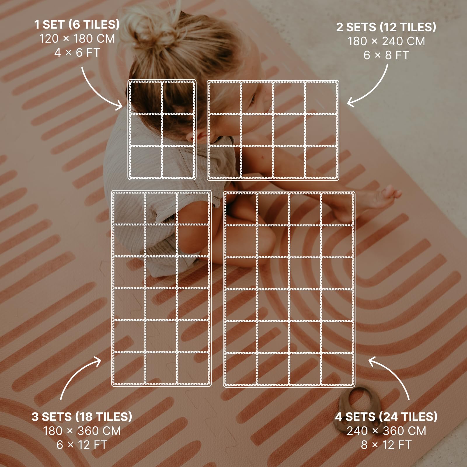 Toddlekind Playmat ultra thick plush foam provides cushioned comfort during crawling and play.