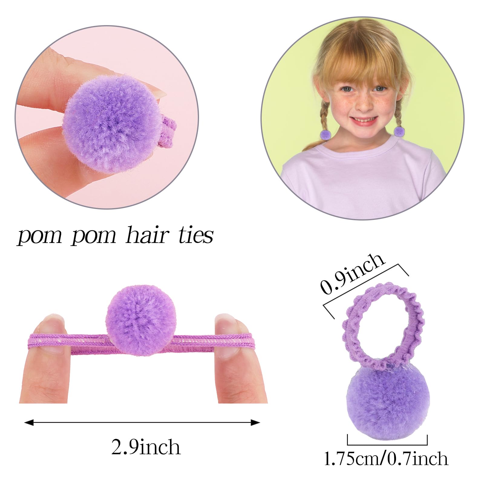 TODDER colorful pom pom hair ties pack vibrant variety for everyday outfits