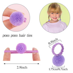 TODDER colorful pom pom hair ties pack vibrant variety for everyday outfits