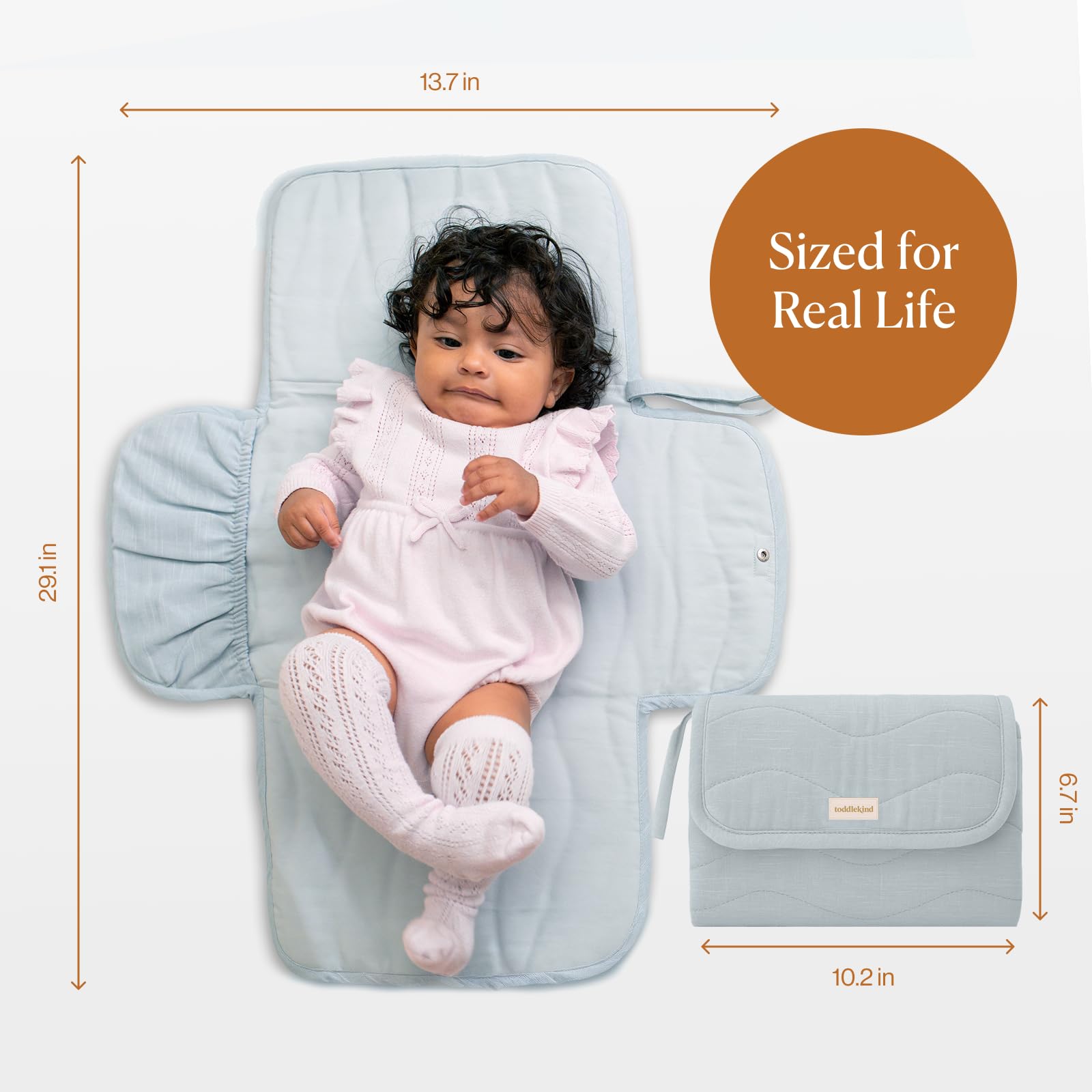 Toddlekind Mini Maven machine-washable-blue cleans easily after spills and snack-time chaos