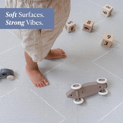 Toddlekind Playmat non-toxic material closeup emphasizes a safe, child-friendly foam surface