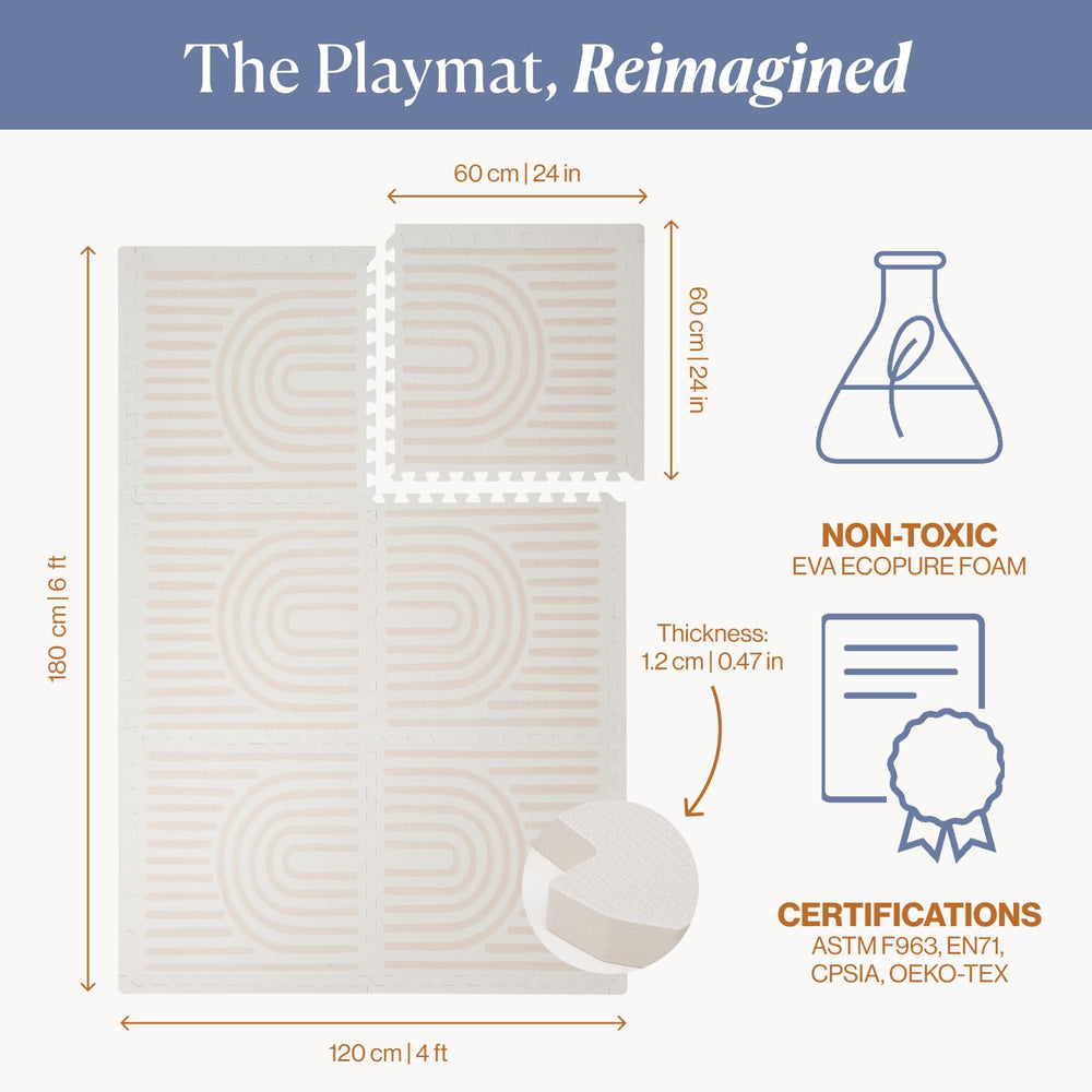Toddlekind Playmat safety certifications logo highlights compliance.