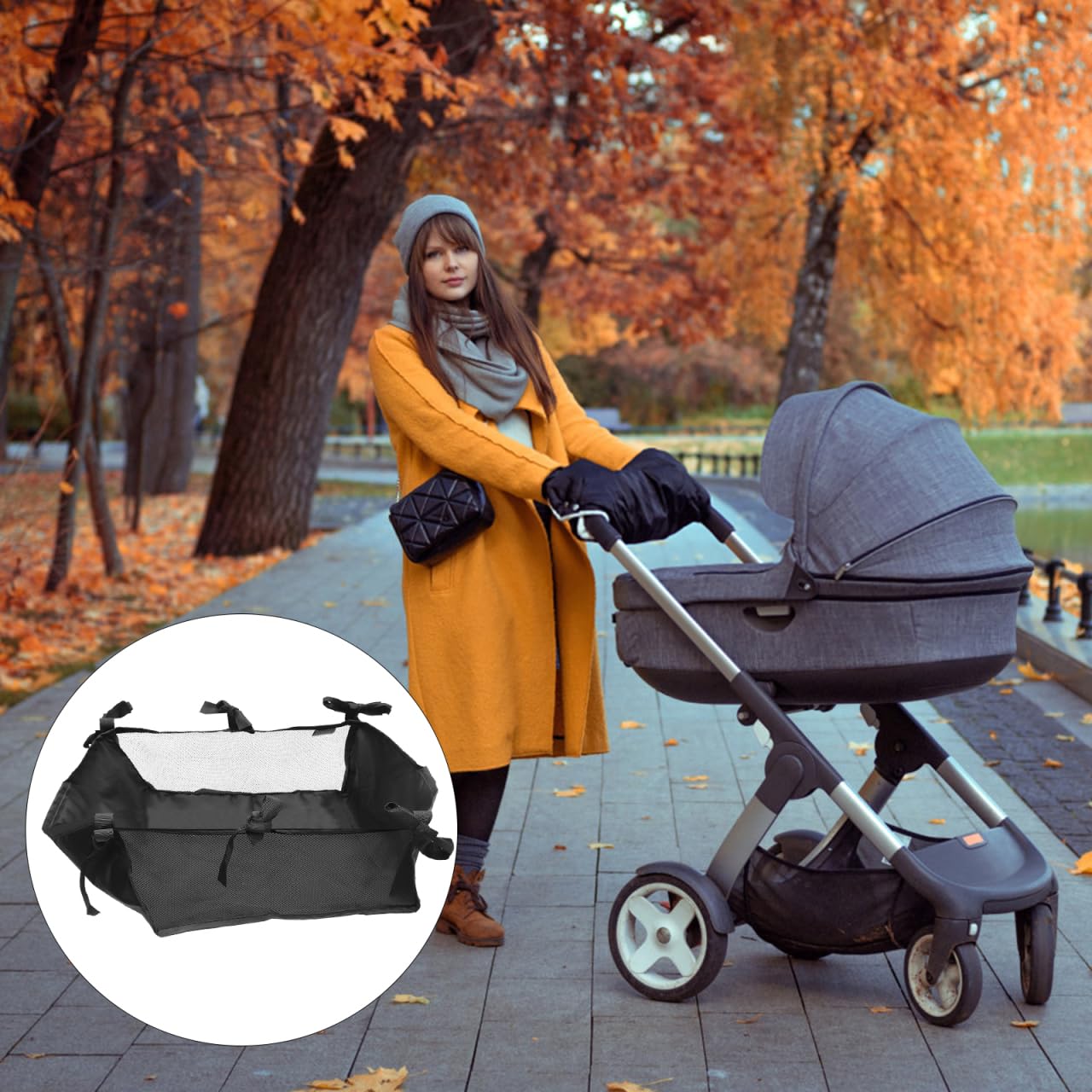 Toddmomy bottom basket extends stroller storage without affecting balance.