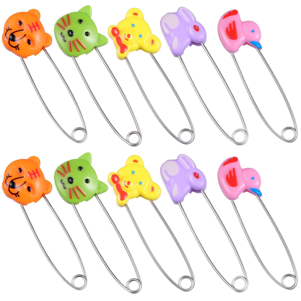 Toddmomy safety pins with locking heads secure cloth diapers safely.