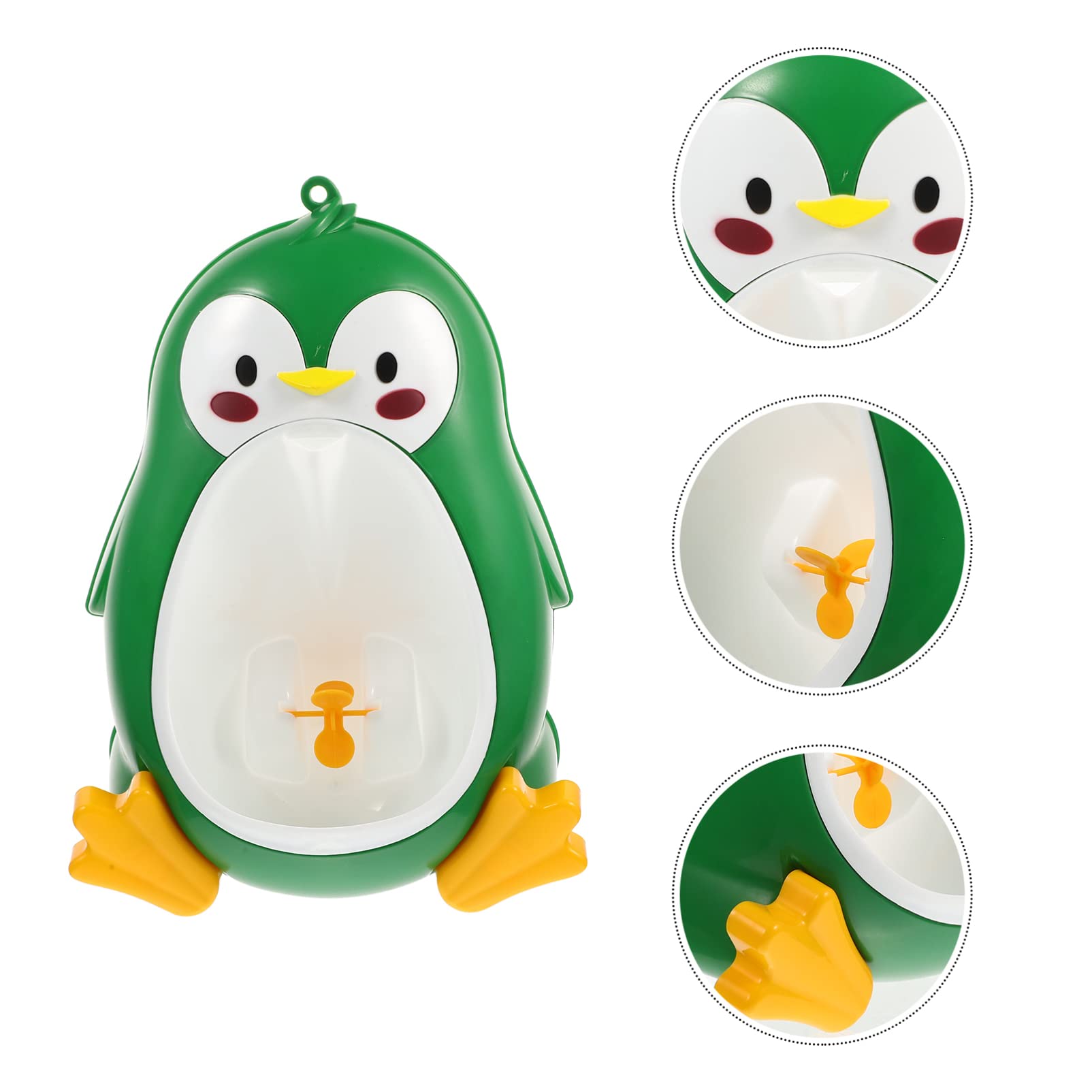Toddmomy penguin cartoon design attracting toddler attention during bathroom routines and training moments.