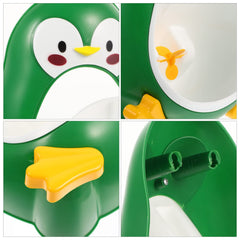 Toddmomy penguin urinal with smooth tank design emphasizing easy cleaning and quick maintenance.