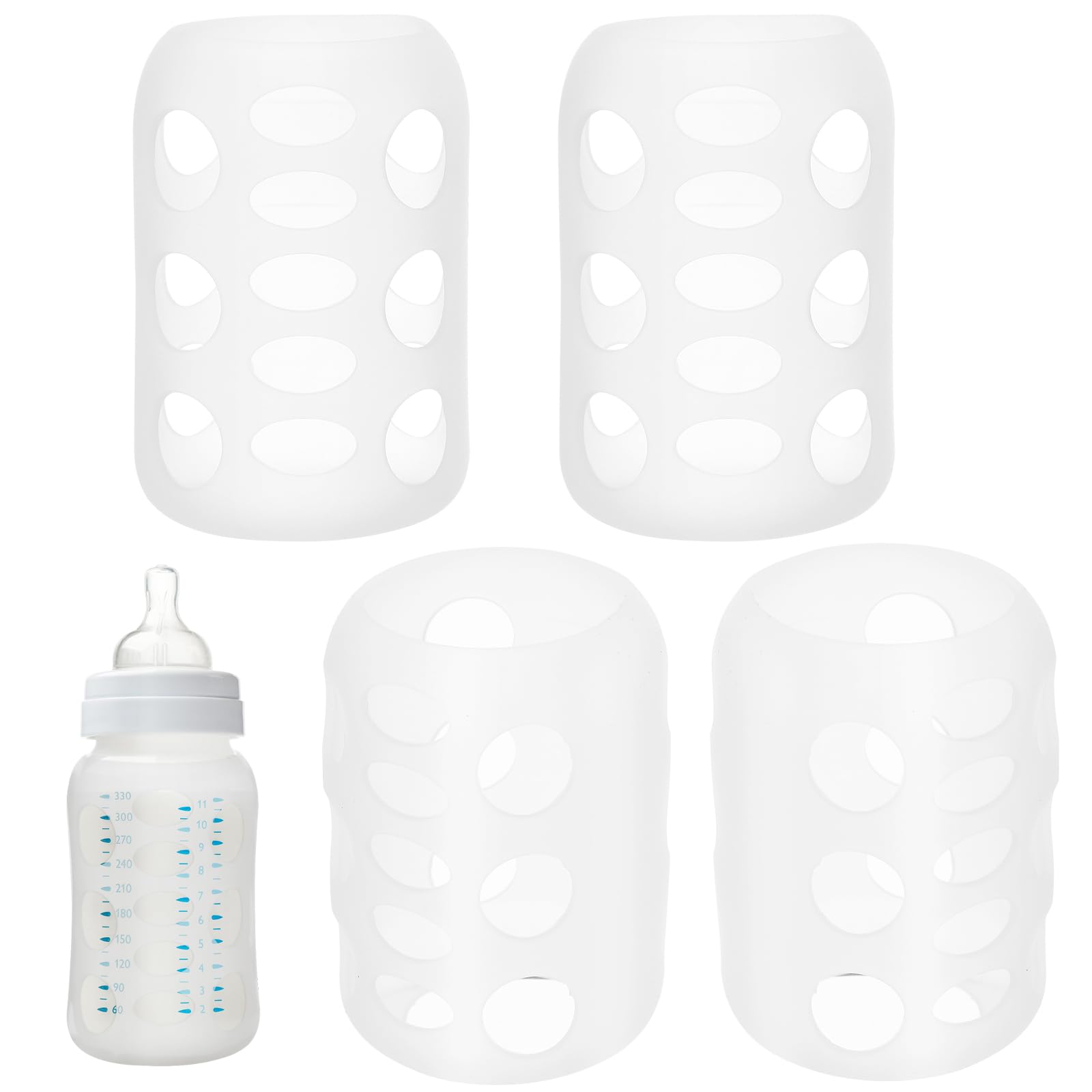 Toddmomy silicone bottle covers 4pcs offer secure grip on glass bottles and mugs