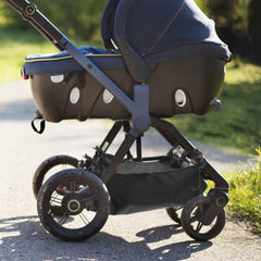 Toddmomy stroller bottom storage capacity holds bottles, snacks, and small essentials.
