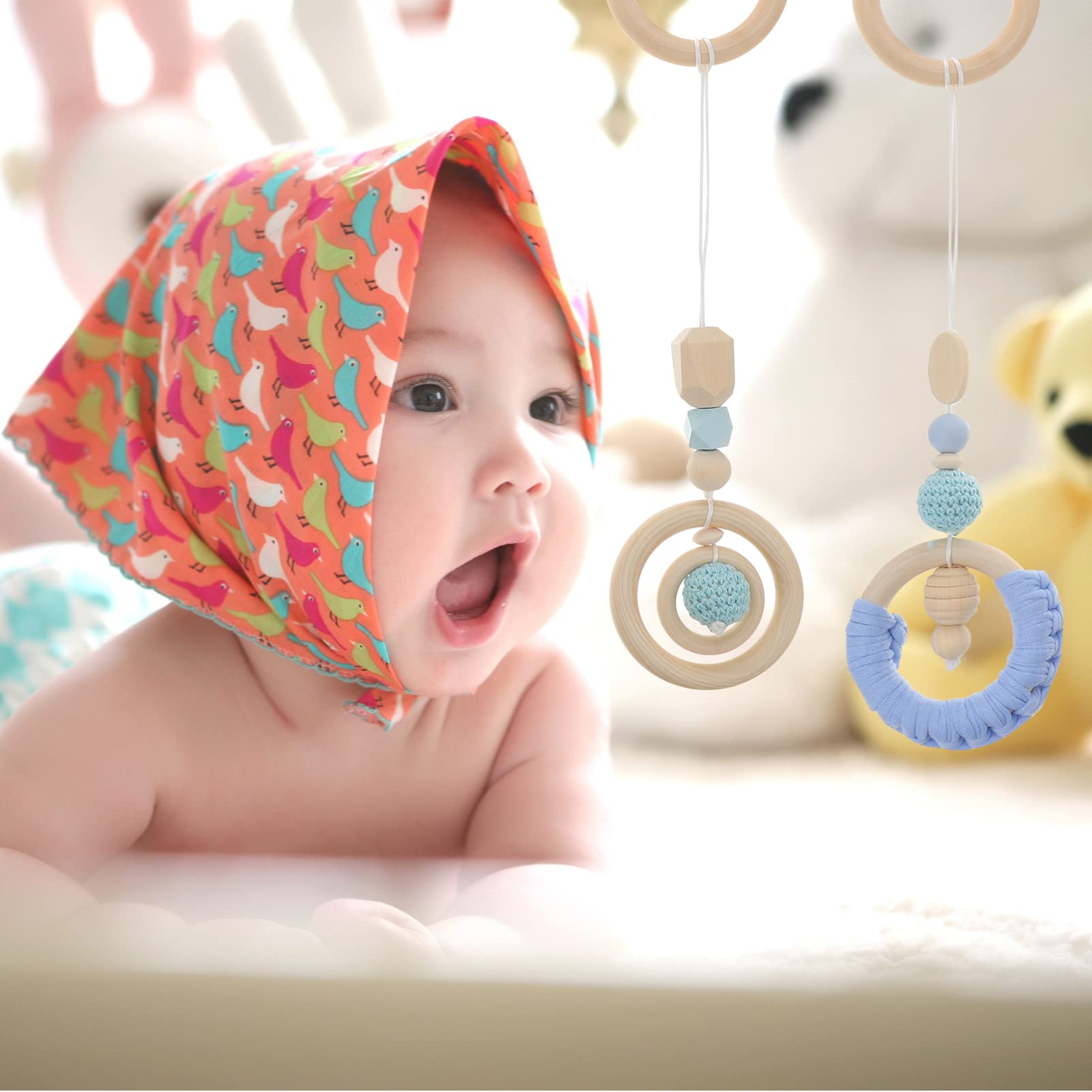 Toddmomy teething rings Montessori play gym supports calm exploration