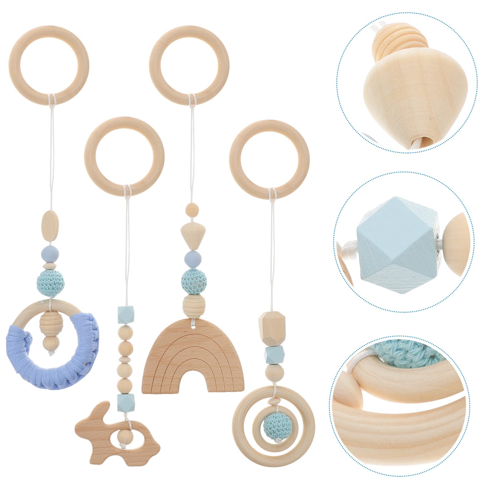 Toddmomy wood toy pendant with safe finish for baby skin