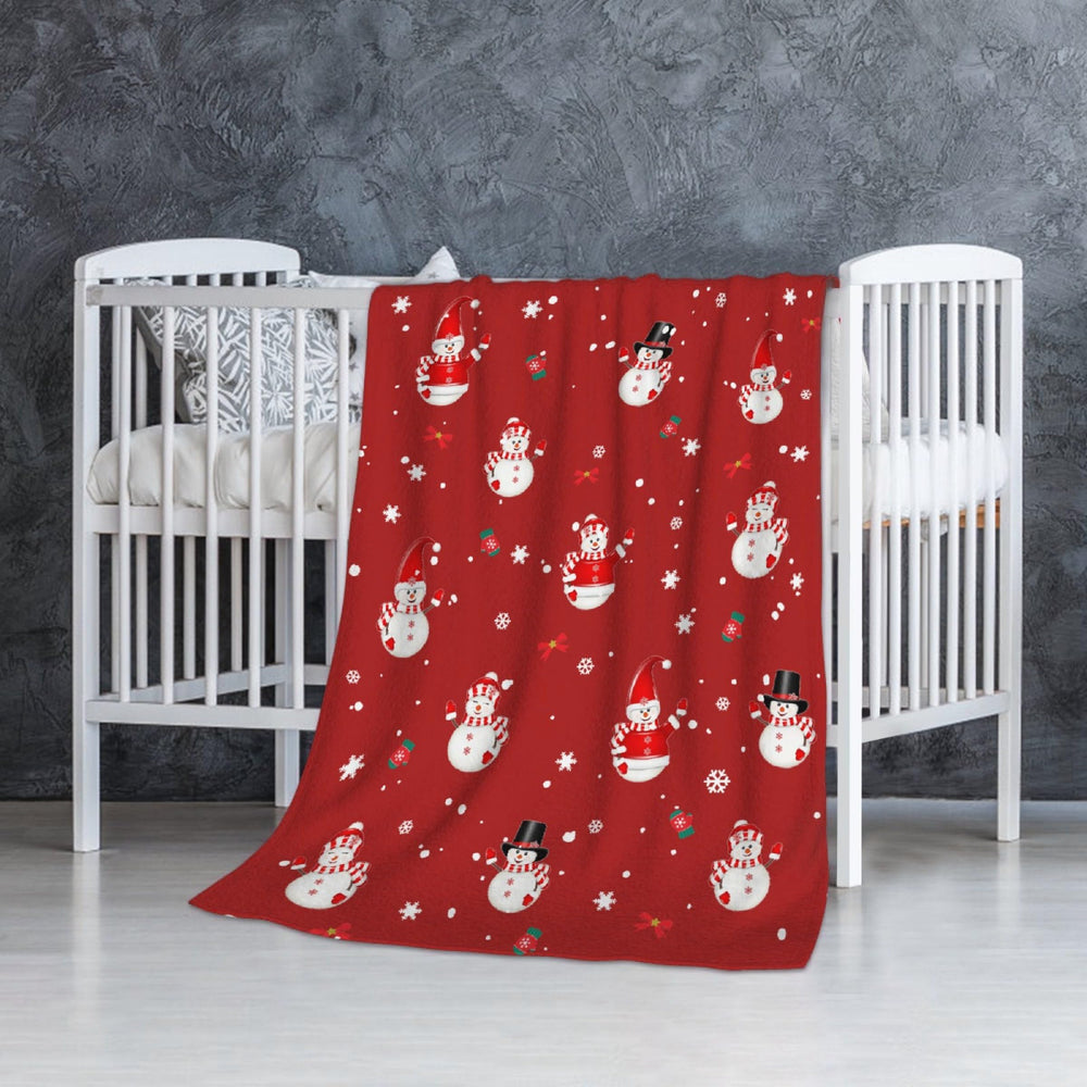 Todeyya Christmas Snowman blanket close-up shows ultra-soft fleece texture for cozy snuggles.