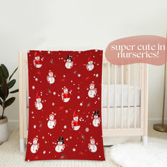 Todeyya Christmas Snowman blanket on stroller offers soft comfort during outings.