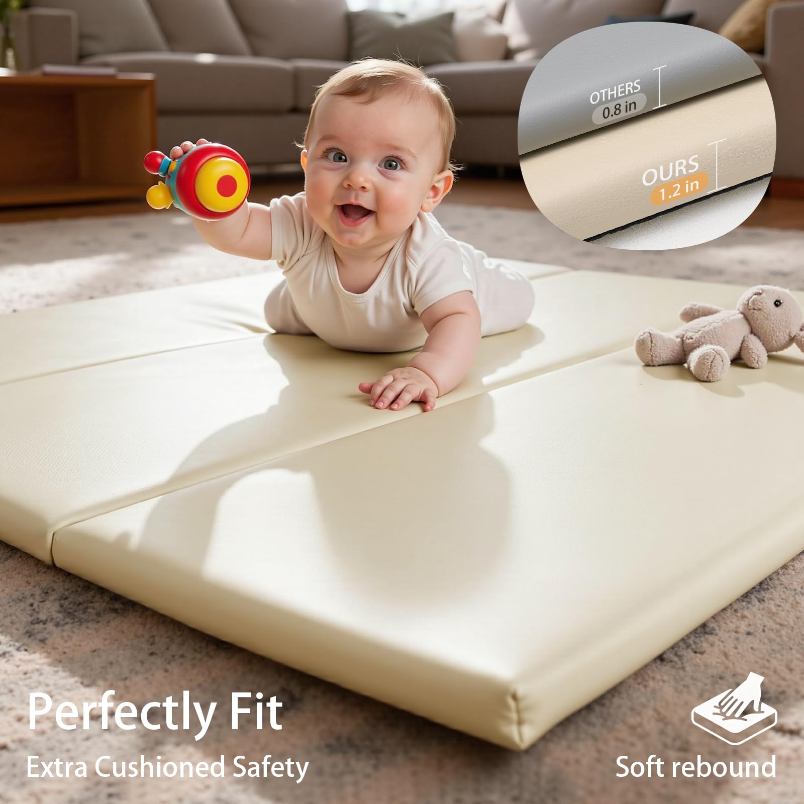 TODIBY vegan PU leather construction keeps the mat durable and non-toxic.