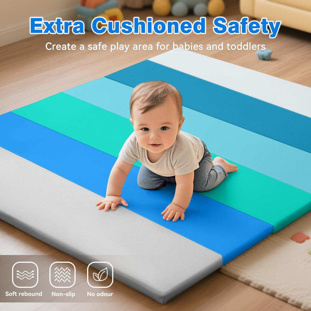 TODIBY foam baby play mat for indoor and outdoor use in play areas.