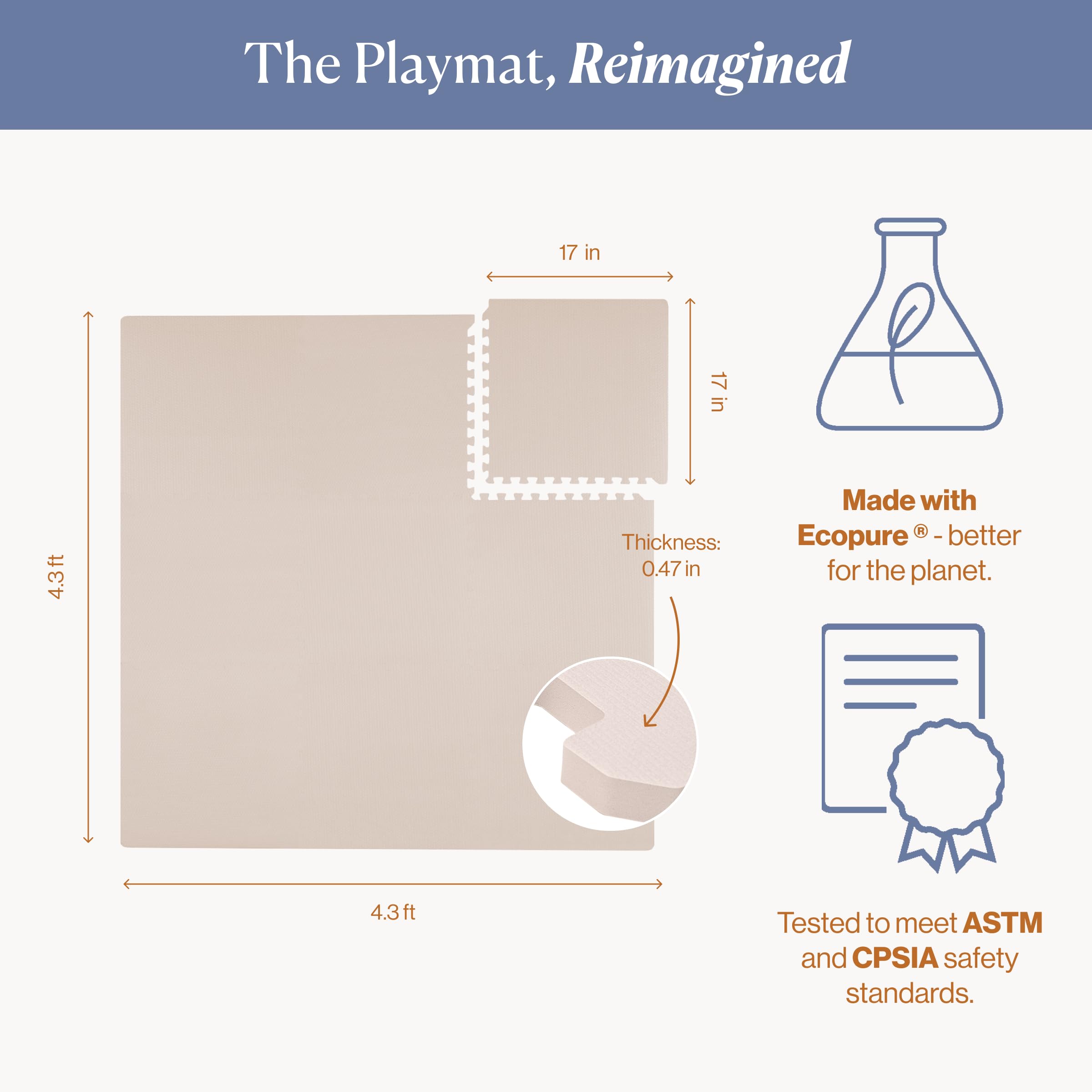 Toddlekind blush playmat color adds gentle style to nursery corners.