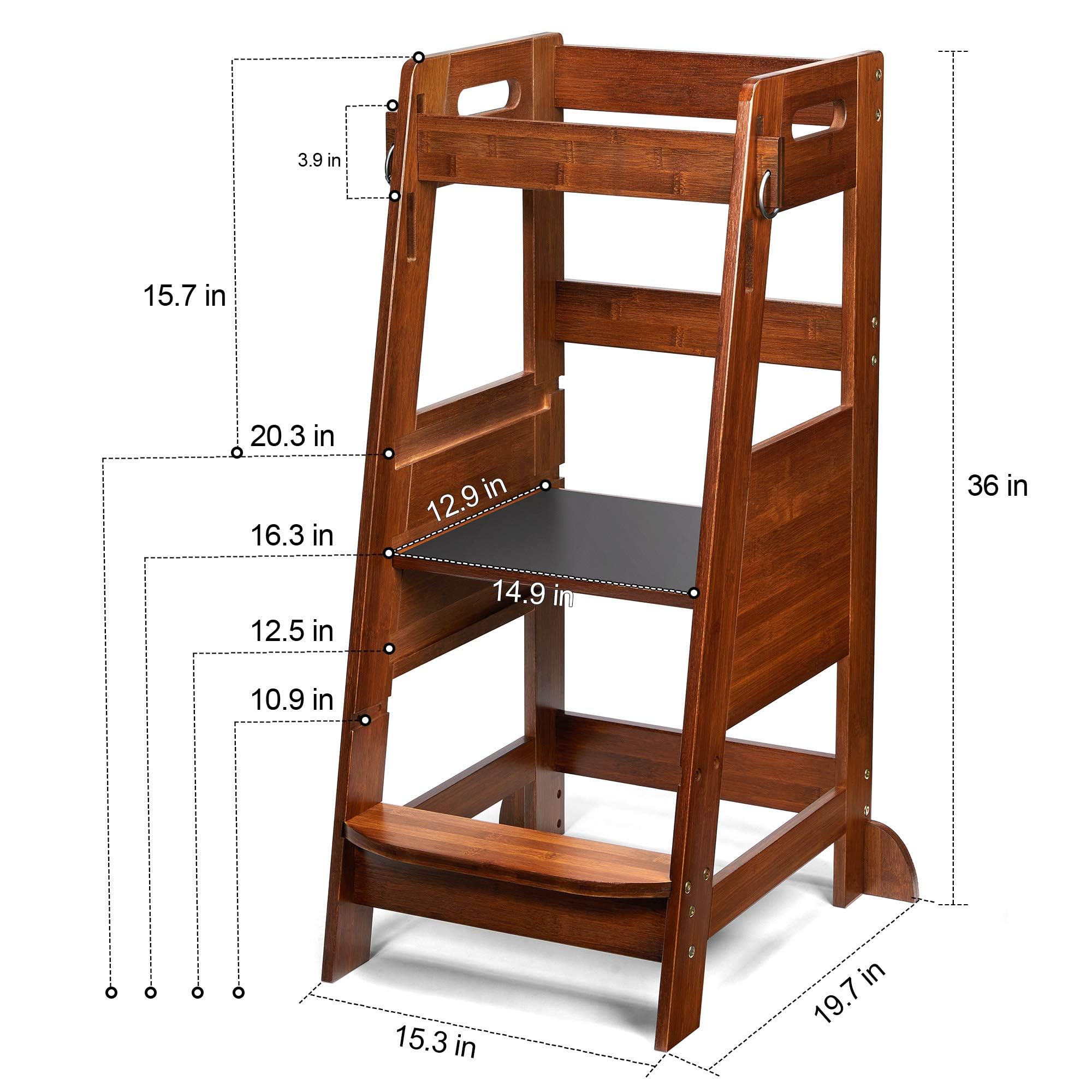 TOETOL bamboo toddler step stool assembly-tool-included simplifies setup.