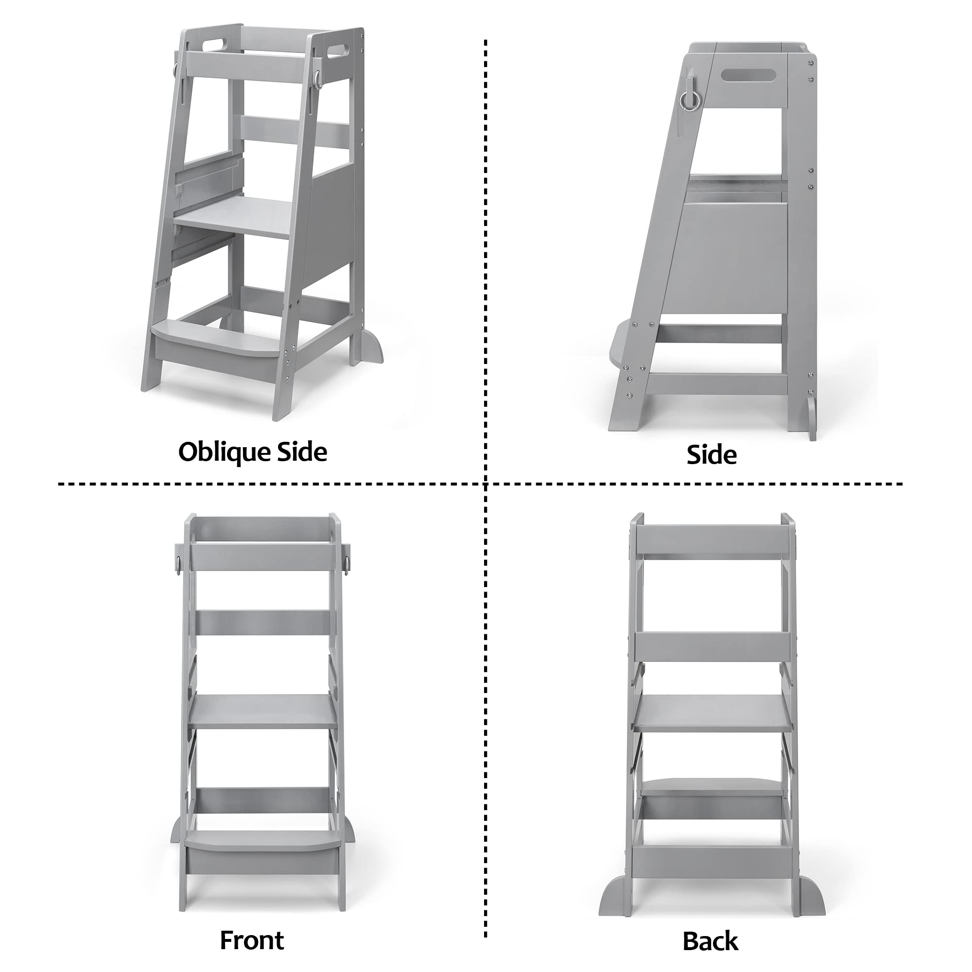 TOETOL bamboo toddler step stool in kitchen setup illustrates independence-friendly design.