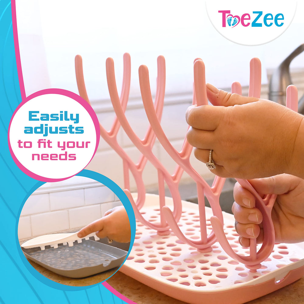 ToeZee rack with anti-slip base and removable tray for drainage