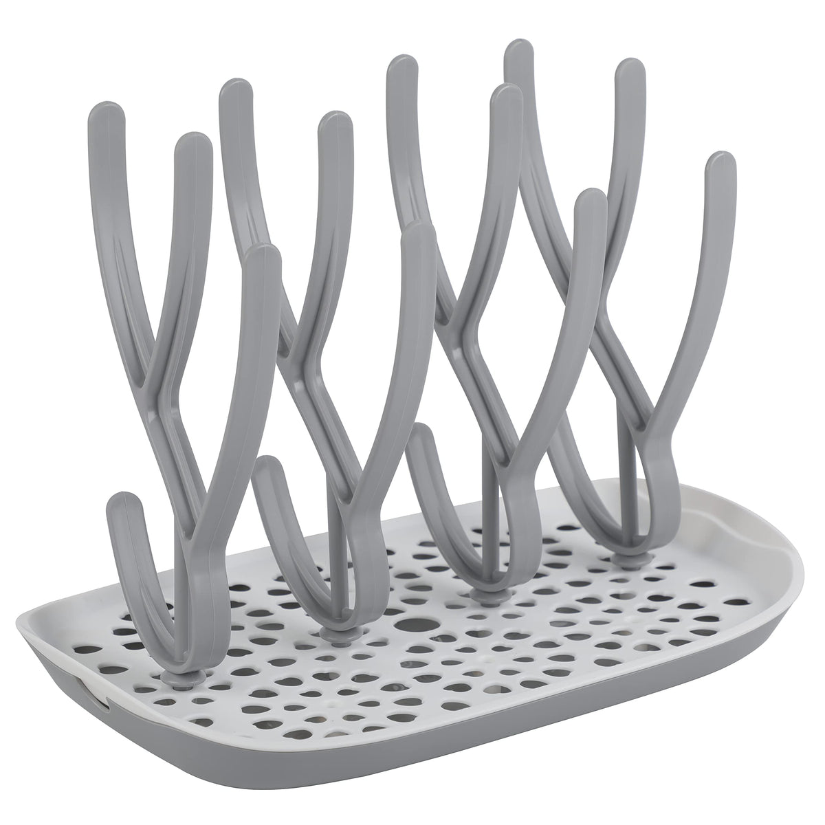 ToeZee baby bottle drying rack on the counter, space-saving organization in action