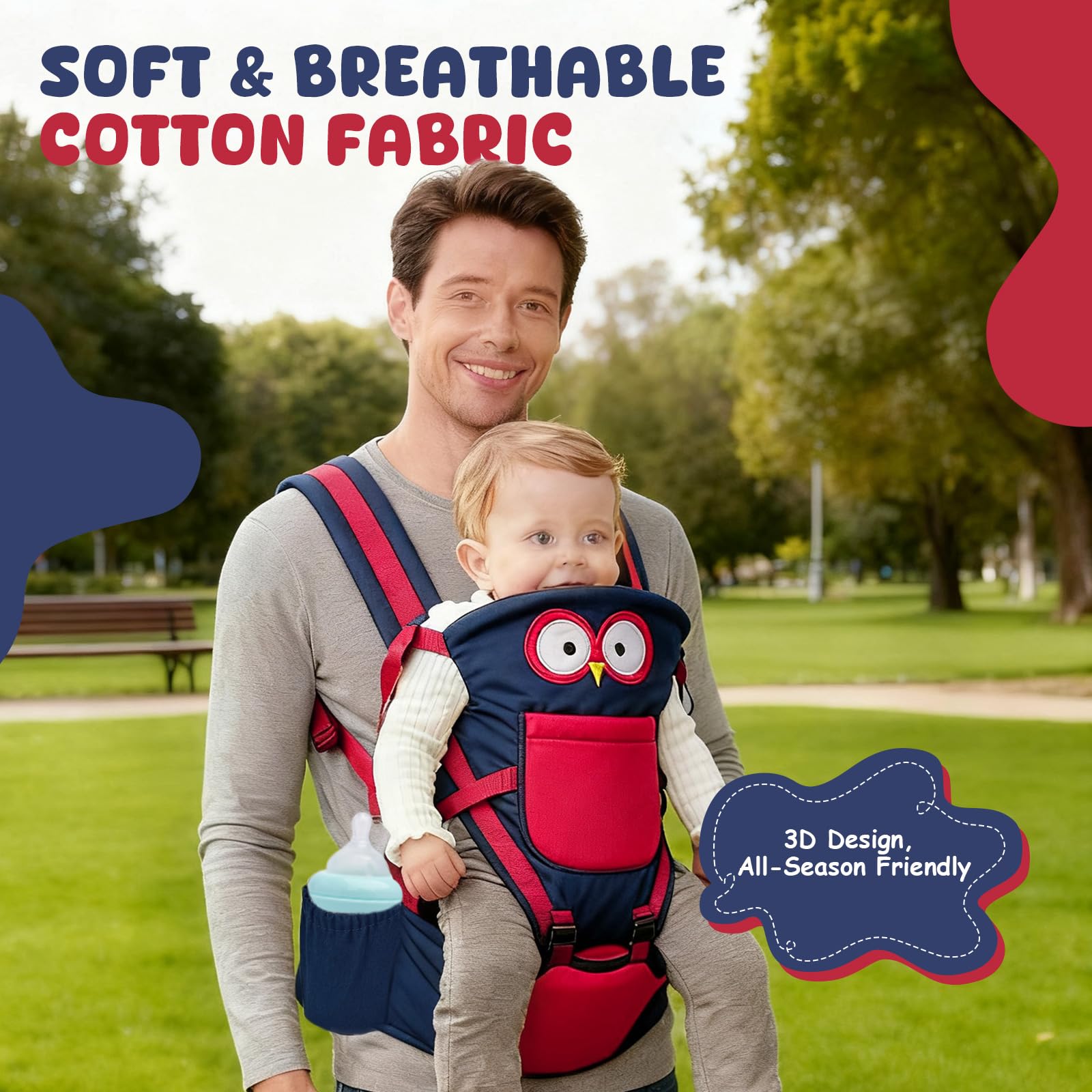TOFFCAEA 6-in-1 cotton drool pads image highlights easy-clean softness for sensitive skin.