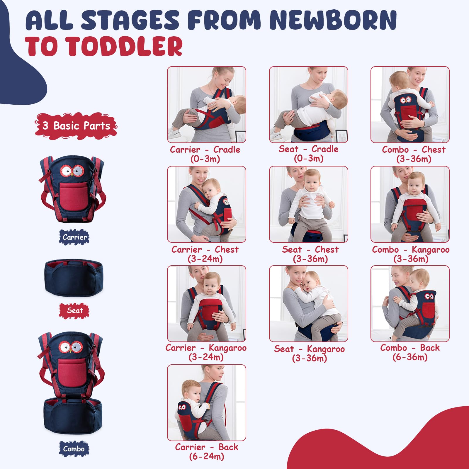 TOFFCAEA 6-in-1 soft breathable fabric image emphasizes gentle comfort and skin-friendly wear.