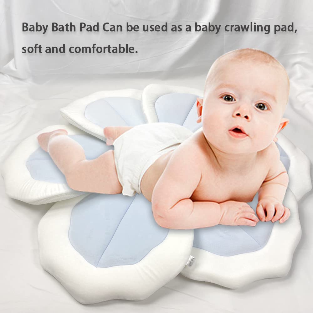 TOFOAN Baby Bath Pad blue breathable material detail for comfort and drying