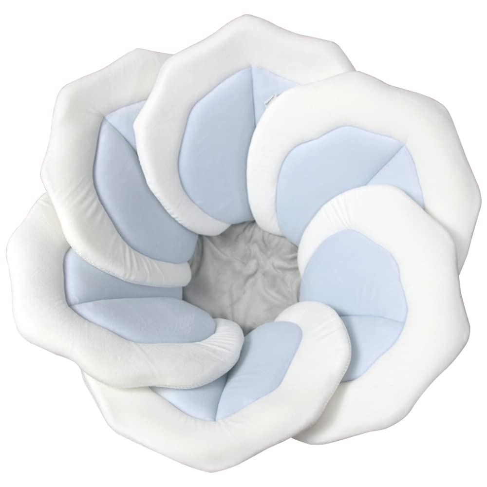 TOFOAN Baby Bath Pad blue full view shows snug infant support during bath