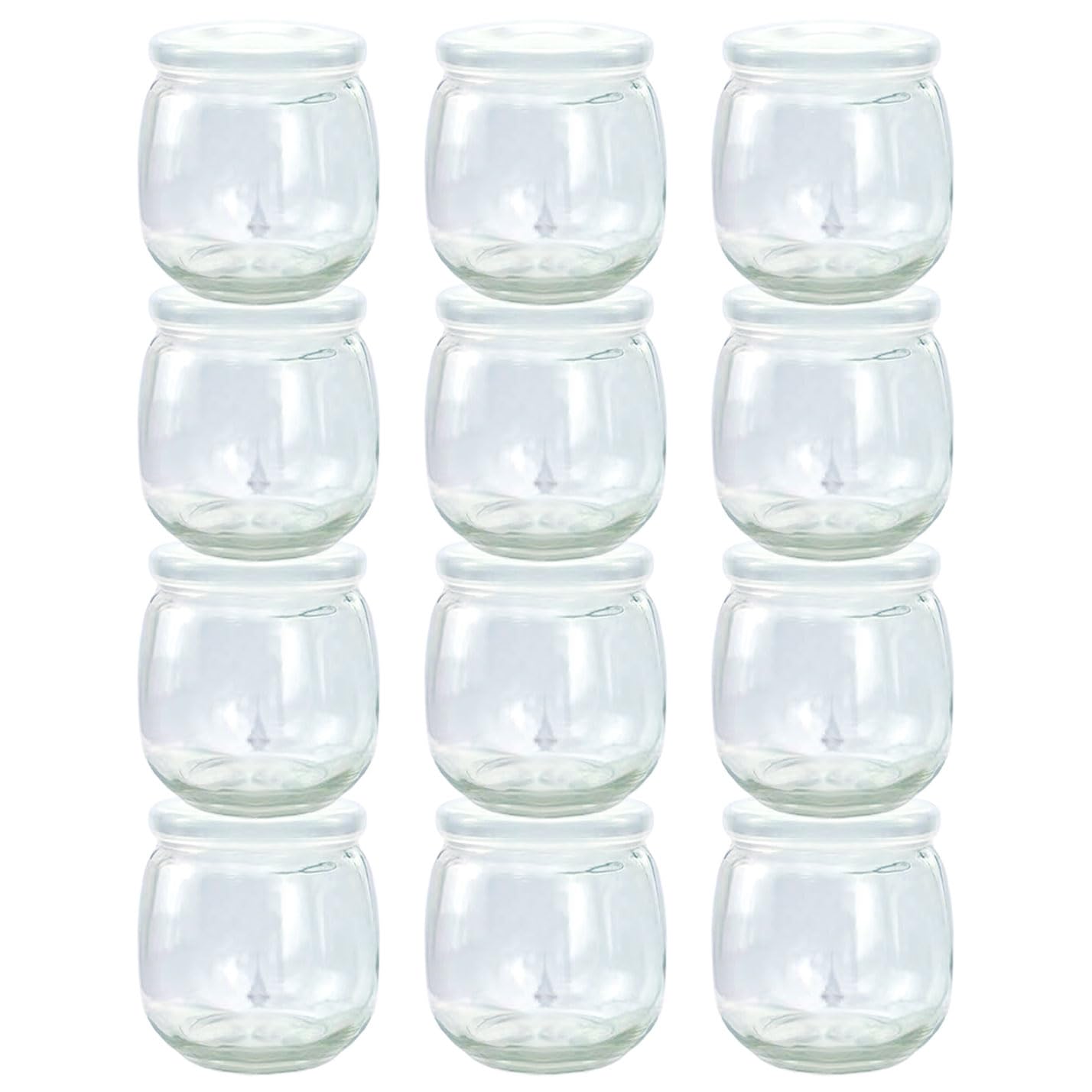 TOFOAN 12-pack glass jars with 6 oz capacity, clear for easy portioning and meal prep.