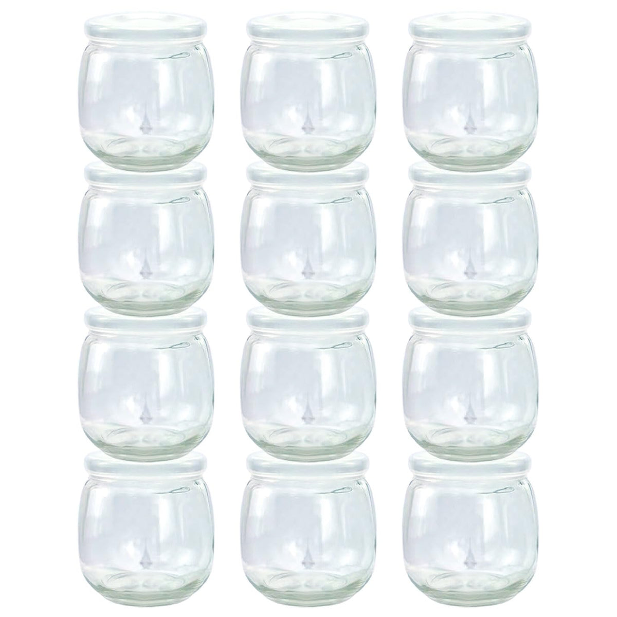 TOFOAN 12-pack glass jars with 6 oz capacity, clear for easy portioning and meal prep.