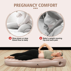 Toggloo full-body pillow with inflation pump demonstrates easy firmness control