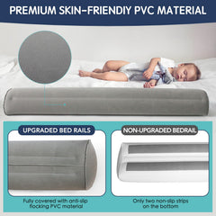 Toggloo bed rail with non-slip grip bottom for stable nights.