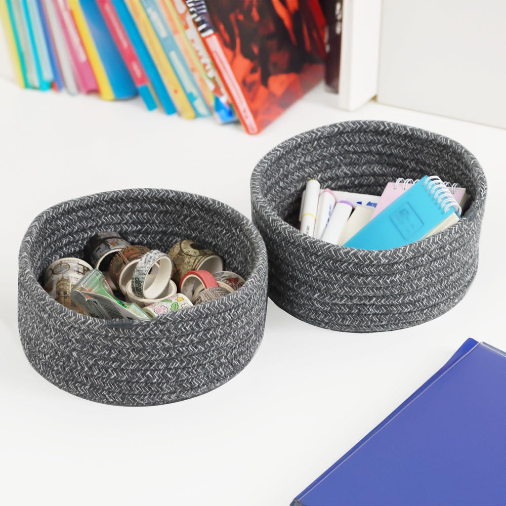 Togous small basket set on entryway table for keys and mail organization.