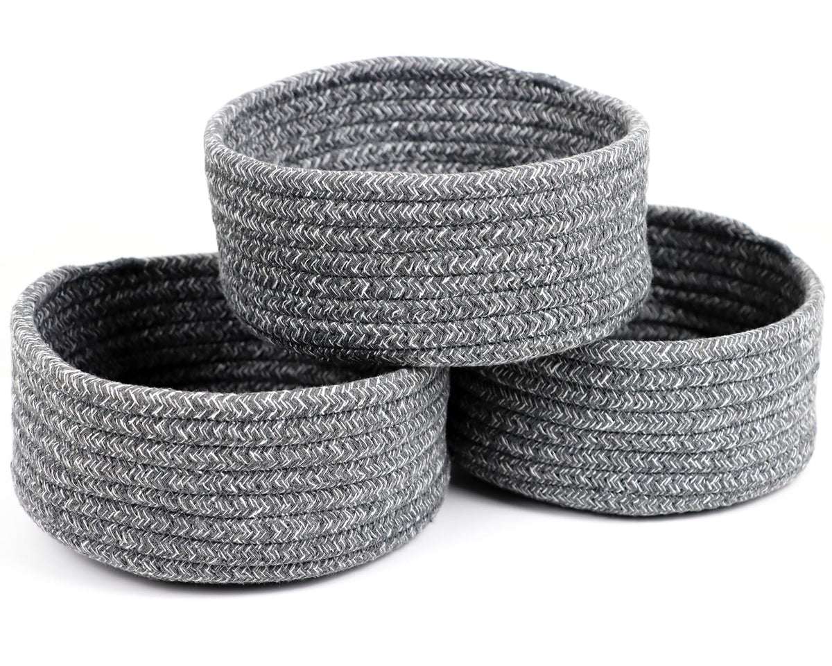 Togous small basket set on grey outer, ideal for tidy storage and decor.