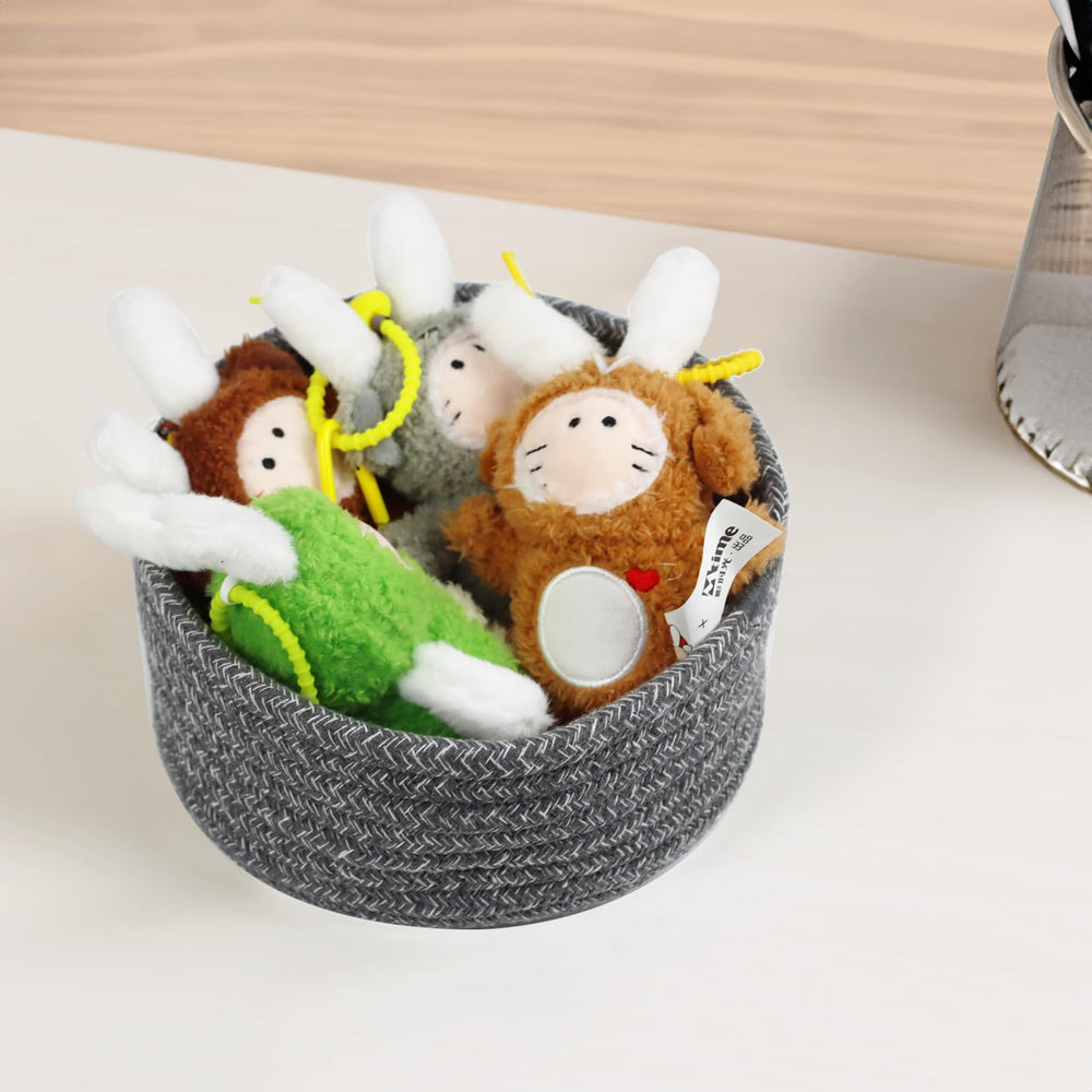 Togous small basket set inside view, showing soft cotton rope and compact size.