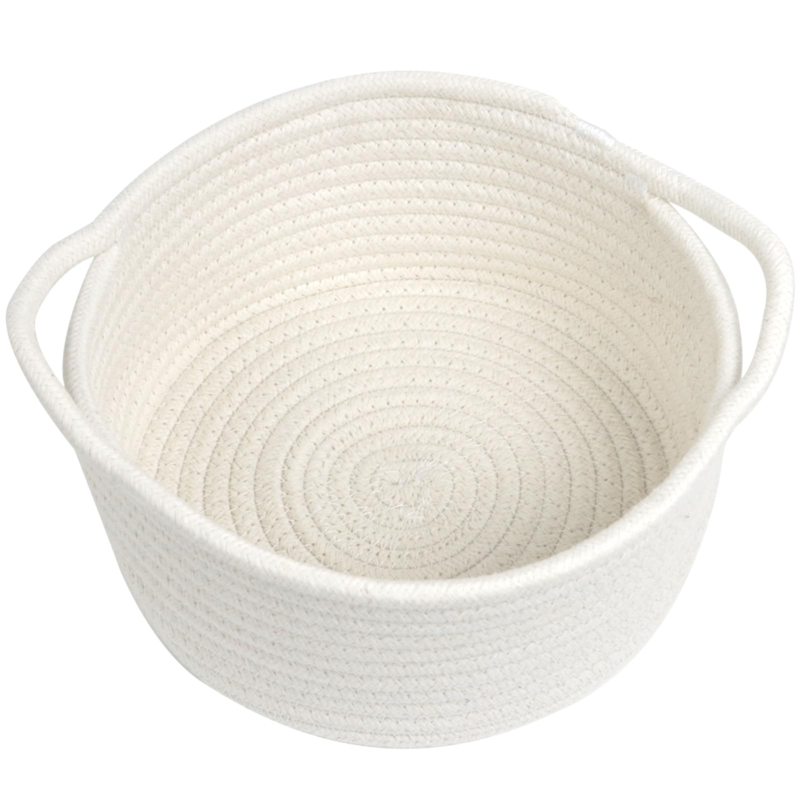 Togous small basket with handle in white for portable storage of essentials