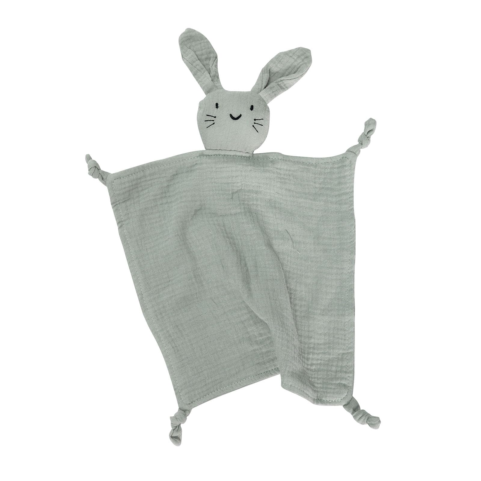 TOHARA Bunny Lovey blanket close-up showing organic cotton softness for newborn skin.