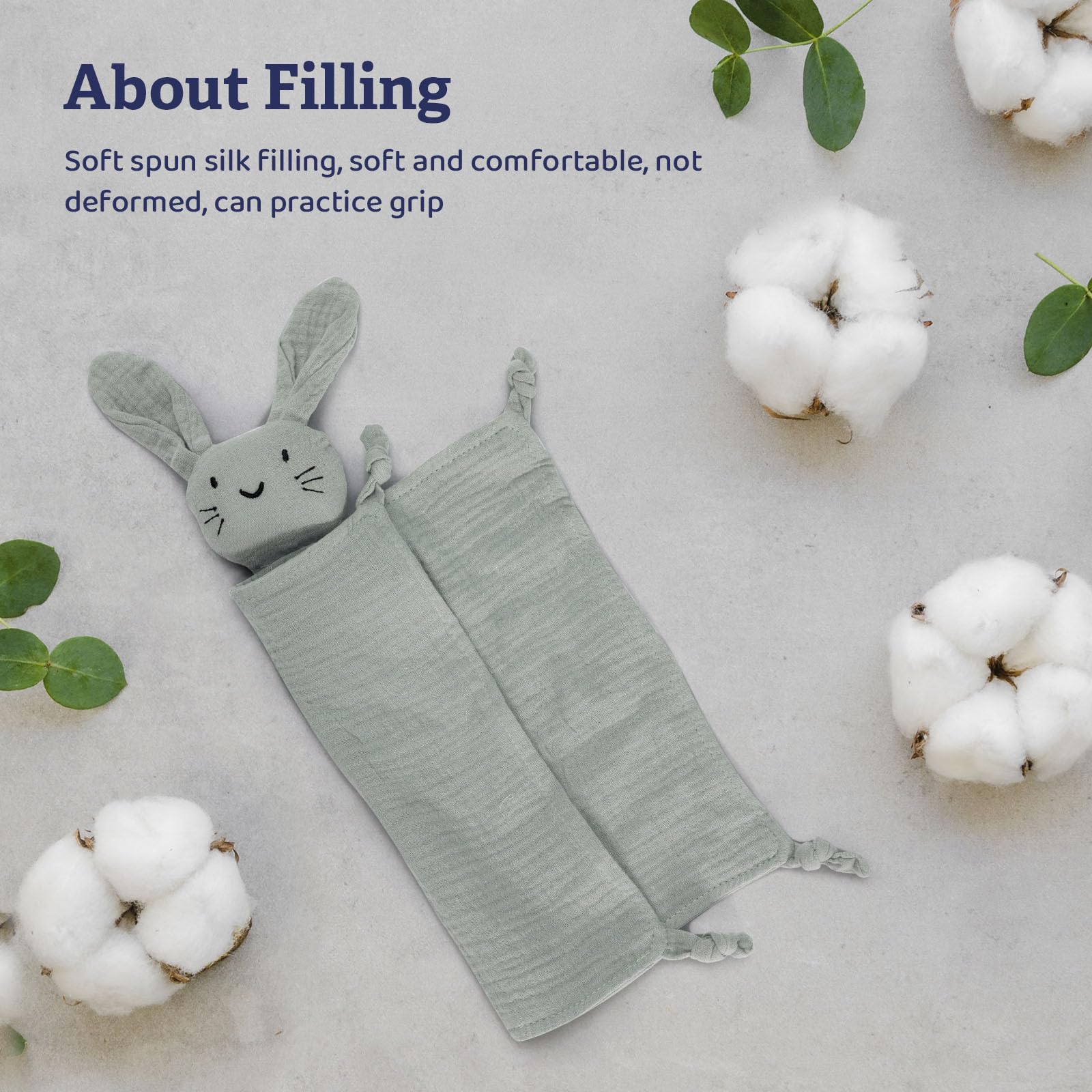 TOHARA Bunny Lovey security blanket helps ease separation anxiety for babies.