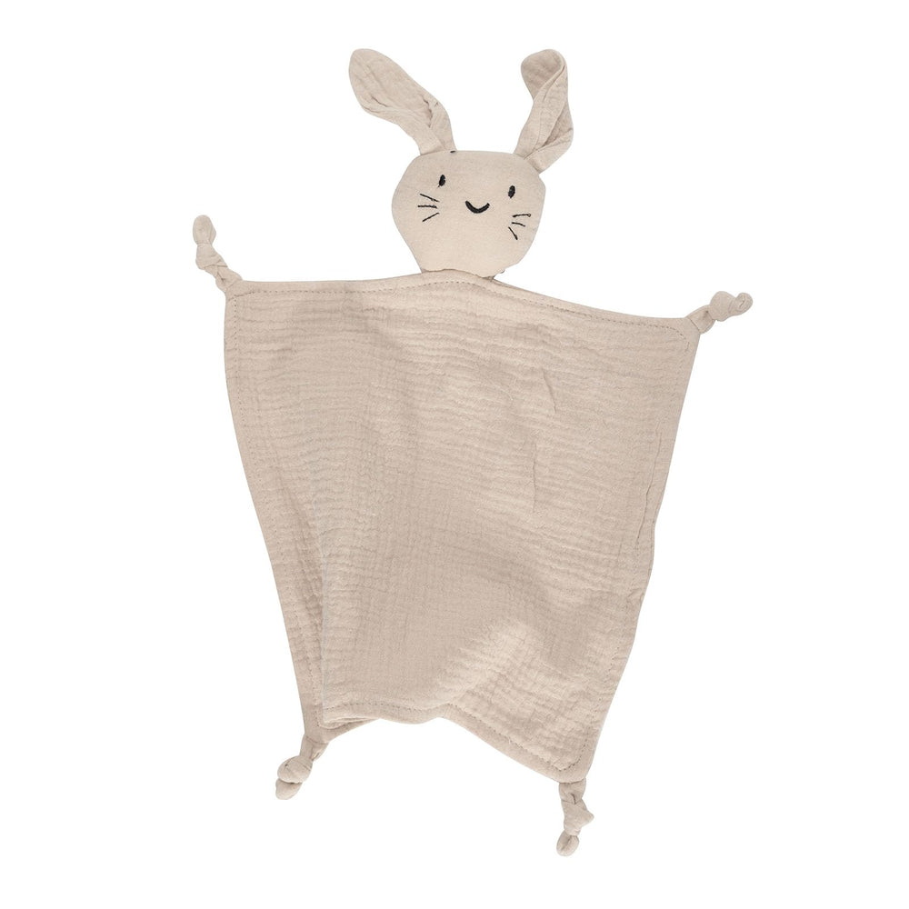 TOHARA bunny lovey close-up showing soft organic cotton texture for newborn comfort.