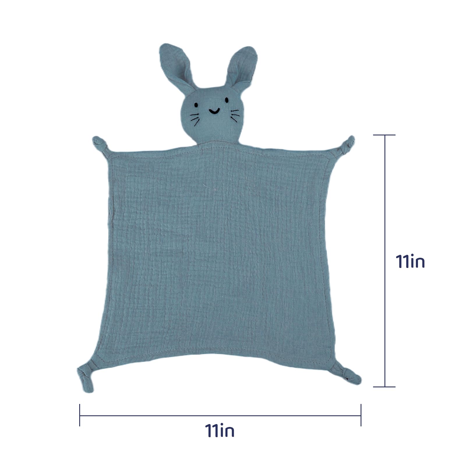 TOHARA lovey blue bunny hug shows cuddly security for self-soothing.