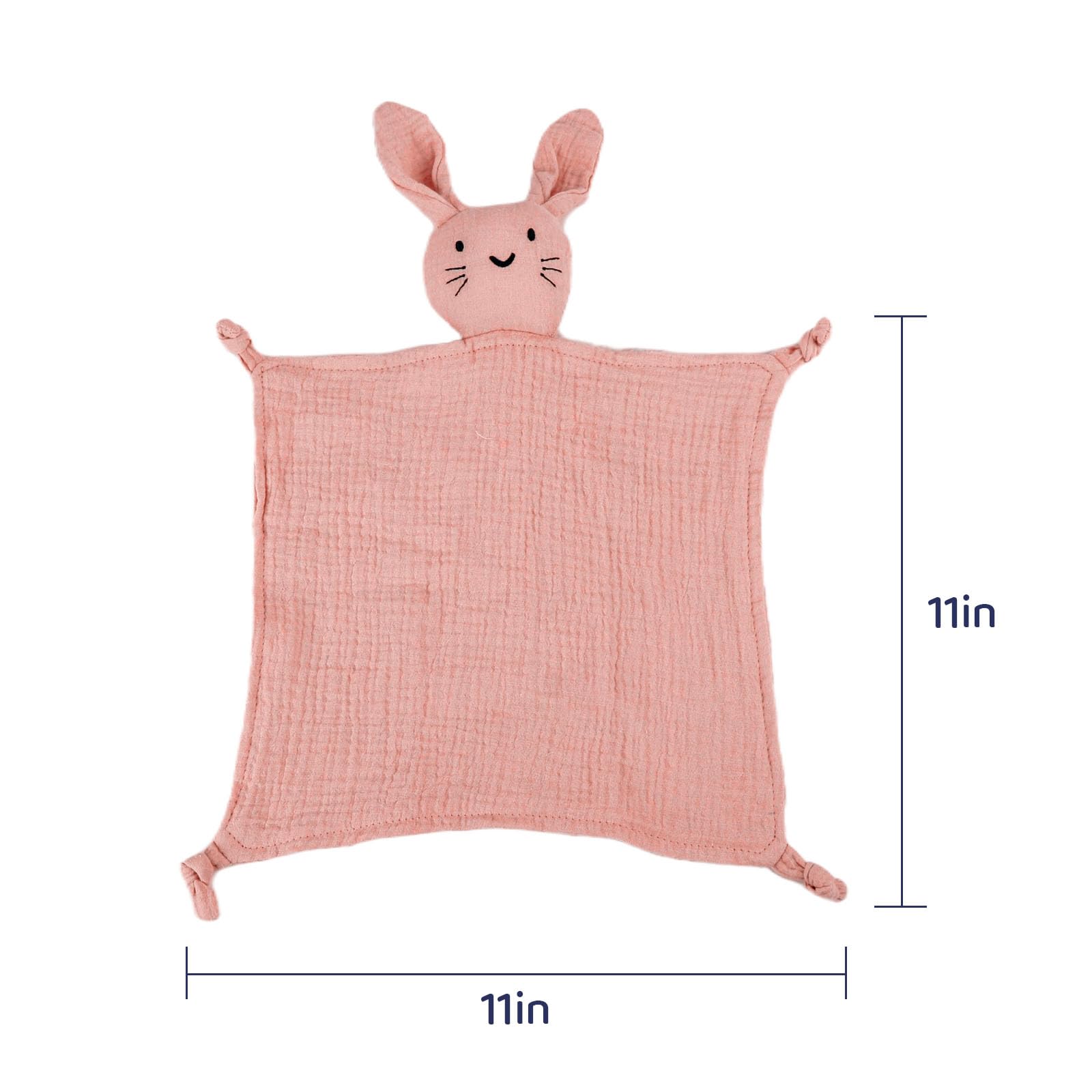 TOHARA bunny lovey green blanket with safe design details.