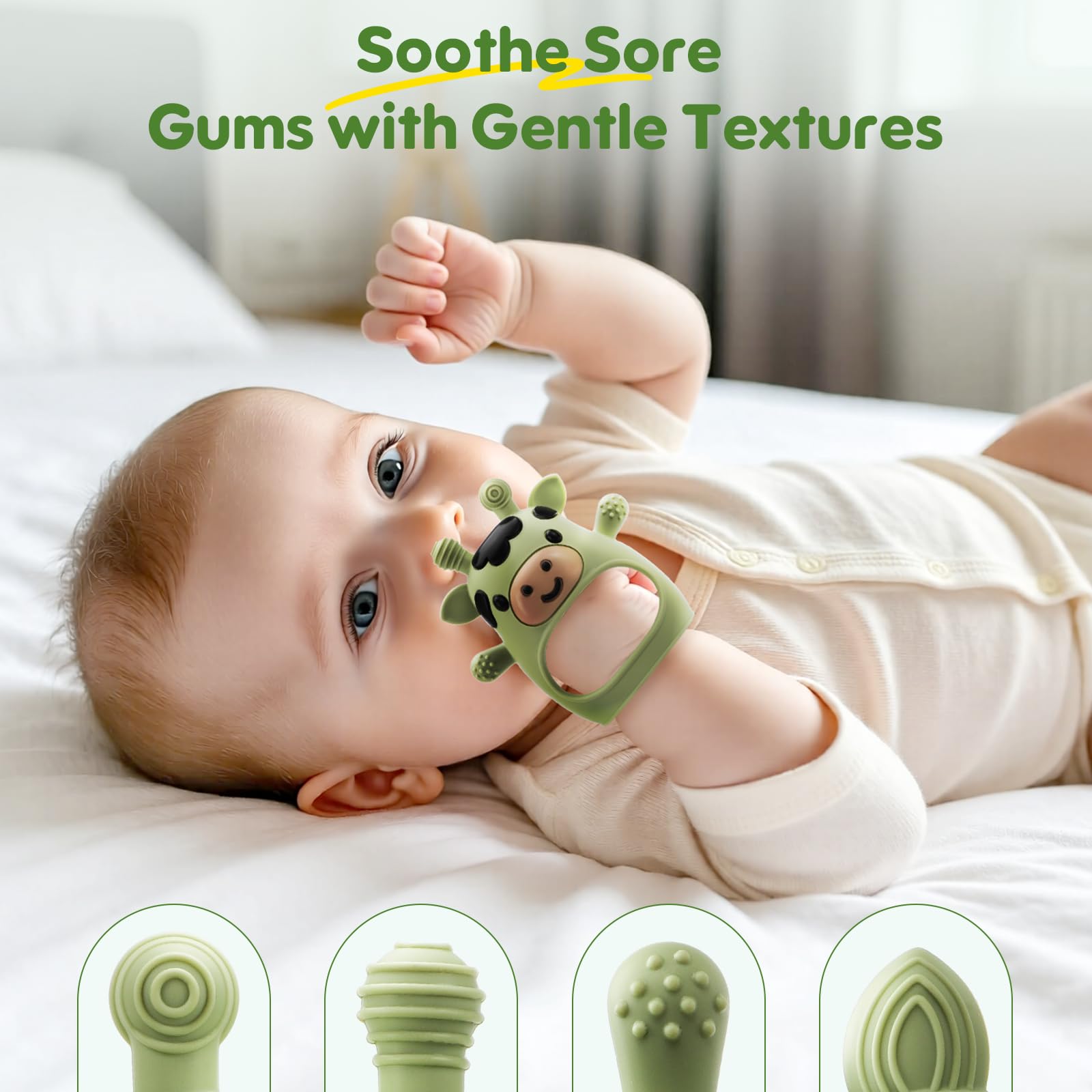 TOHIBEE easy-clean teether is dishwasher-safe for busy caregivers