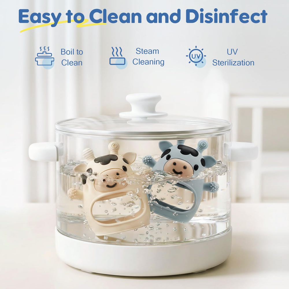 TOHIBEE teether is steam- and boil-cleanable for sanitation.