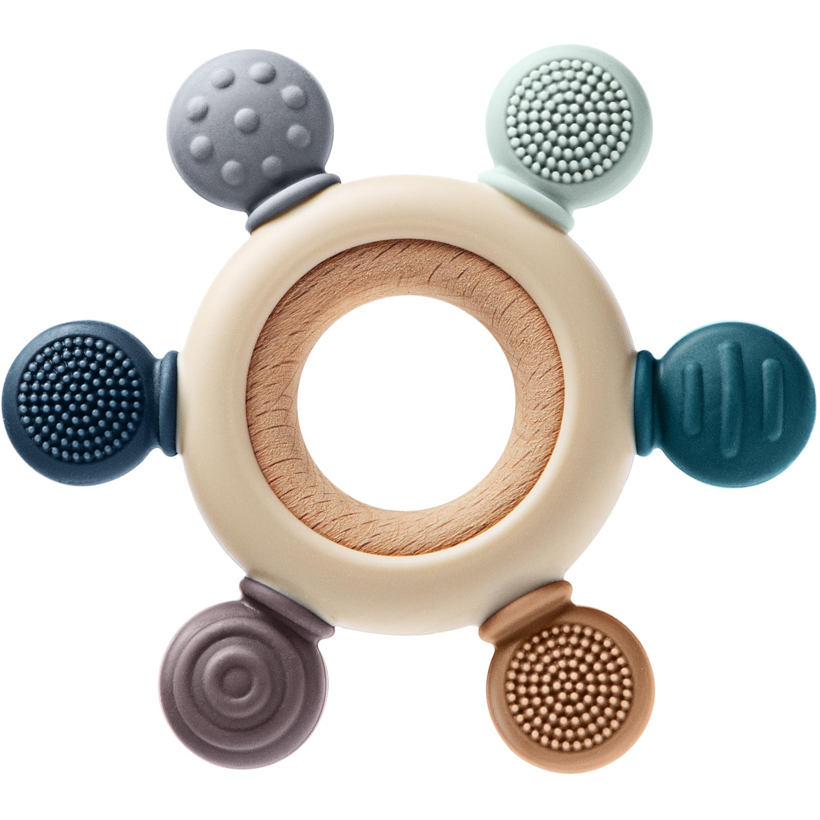TOHIBEE teether colorful colors support visual exploration and gentle relief.